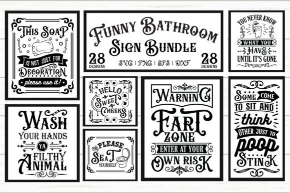 Funny Bathroom Sign SVG Bundle Review for Real Embroidery Projects