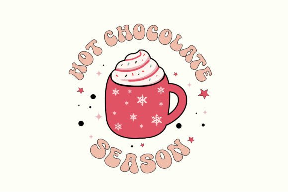 Hot Chocolate Season: A Retro Christmas Embroidery Design for Cozy Crafts